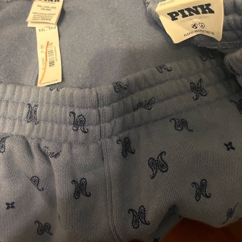 PINK Victoria's Secret women’s Light Blue Jogger shorts with pockets. NEW